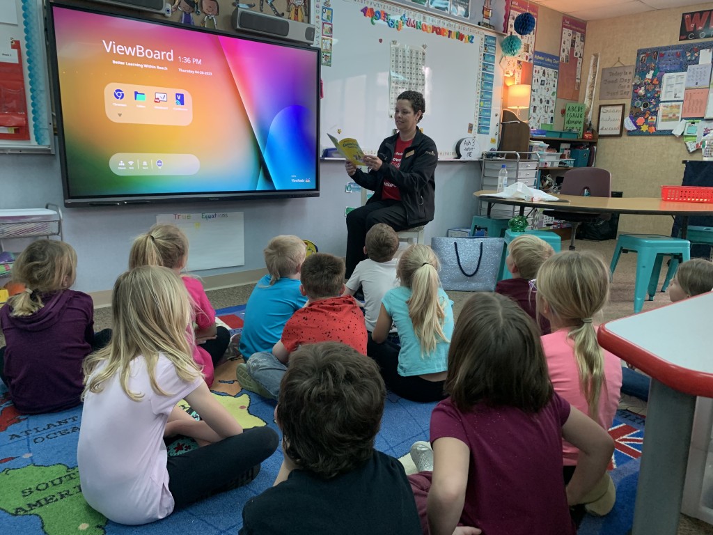 classroom: children in viewing projection screen