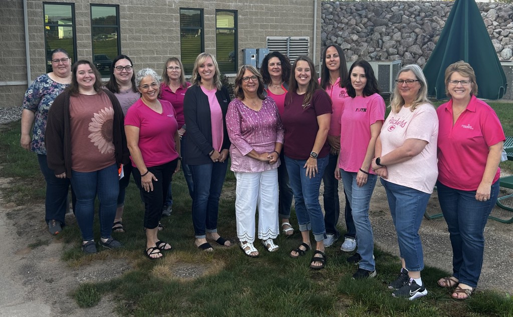 Wearing pink for Breast Cancer Awareness