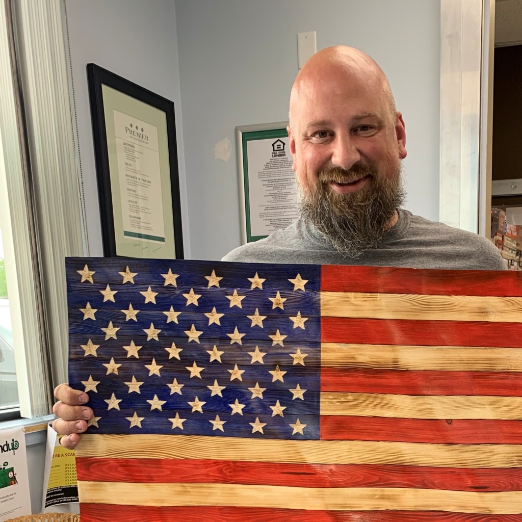 Andrew Tiller, Tigerton 250th Wooden Flag GiveawayWinner